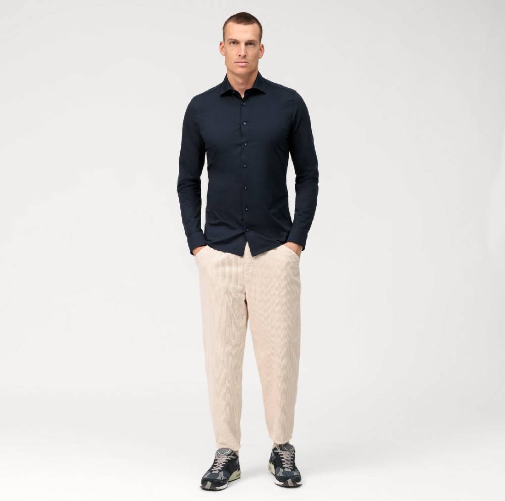 Olymp Camicia olymp blu scuro in jersey super slim fit