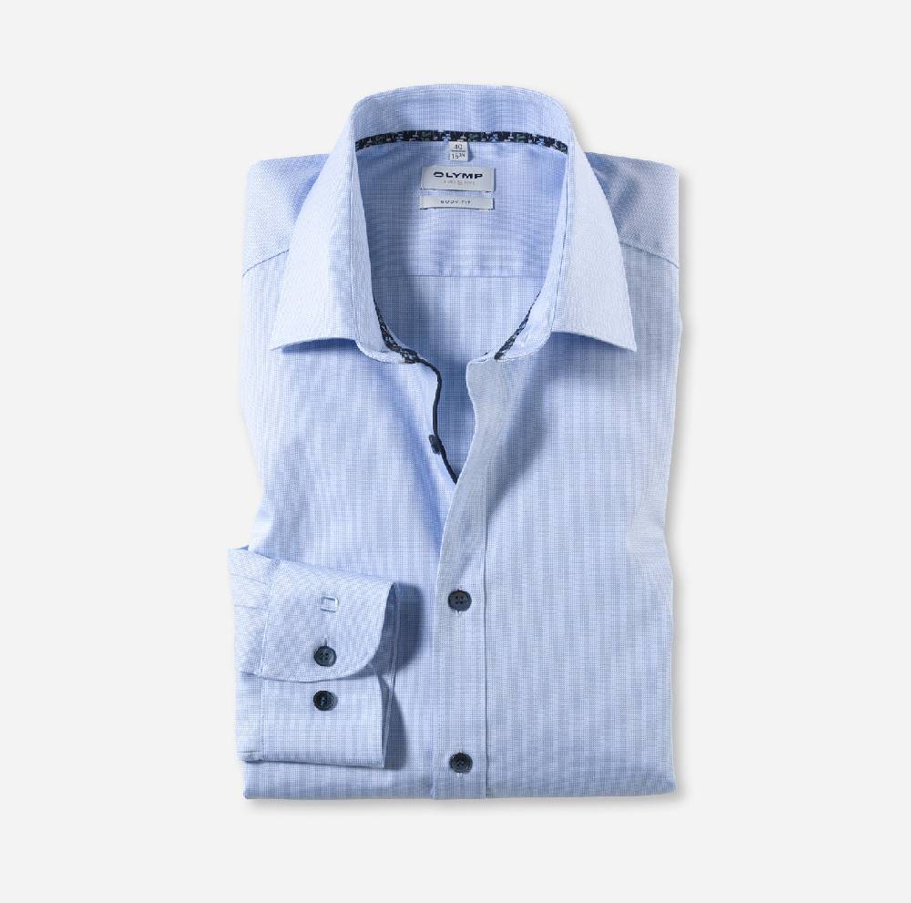 Olymp Camicia olymp celeste cotone stretch slim fit