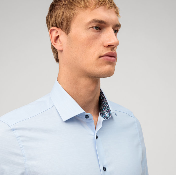 Olymp Camicia Olymp Celeste Level Five Slim Fit Cotone Stretch
