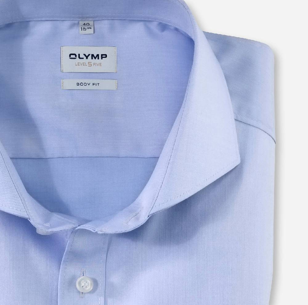Olymp Camicia Olymp Celeste Slim Fit Cotone Twill Stretch Facile Stiro