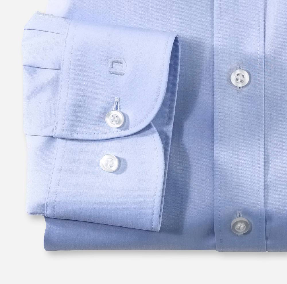 Olymp Camicia Olymp Celeste Slim Fit Cotone Twill Stretch Facile Stiro