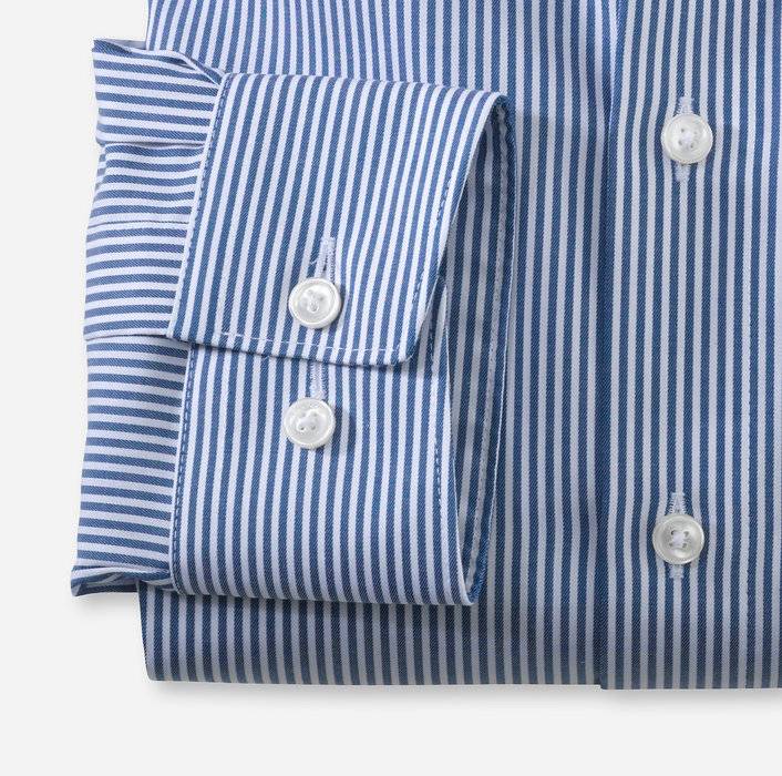 Olymp Camicia Olymp Comfort Fit A Righe Azzurro Con Taschino