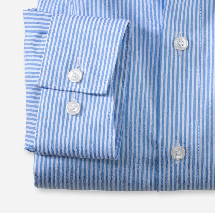 Olymp Camicia Olymp Comfort Fit A Righe Celeste Con Taschino