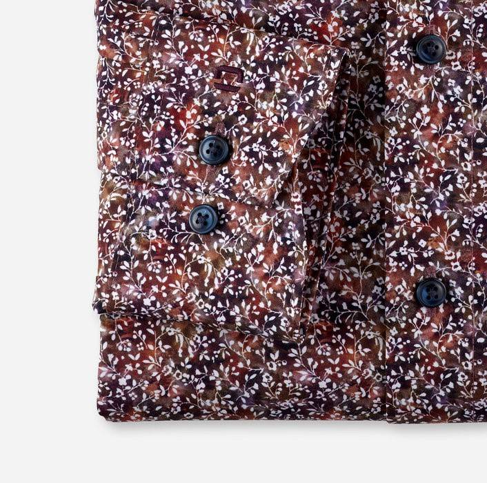 Olymp Camicia Olymp Fantasia Floreale Prugna Modern Fit
