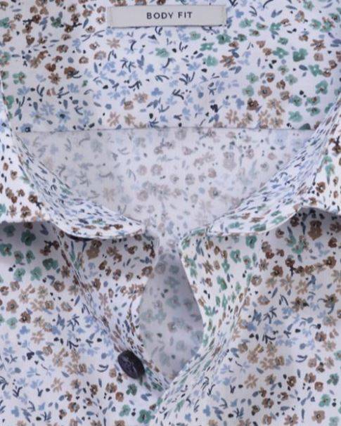 Olymp Camicia Olymp Fantasia Floreale Slim Fit In Cotone Stretch