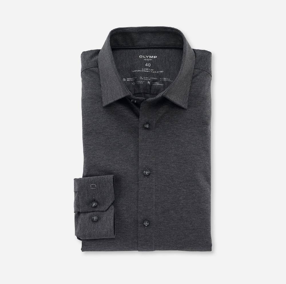 Olymp Camicia olymp grigio antracite in jersey super slim fit