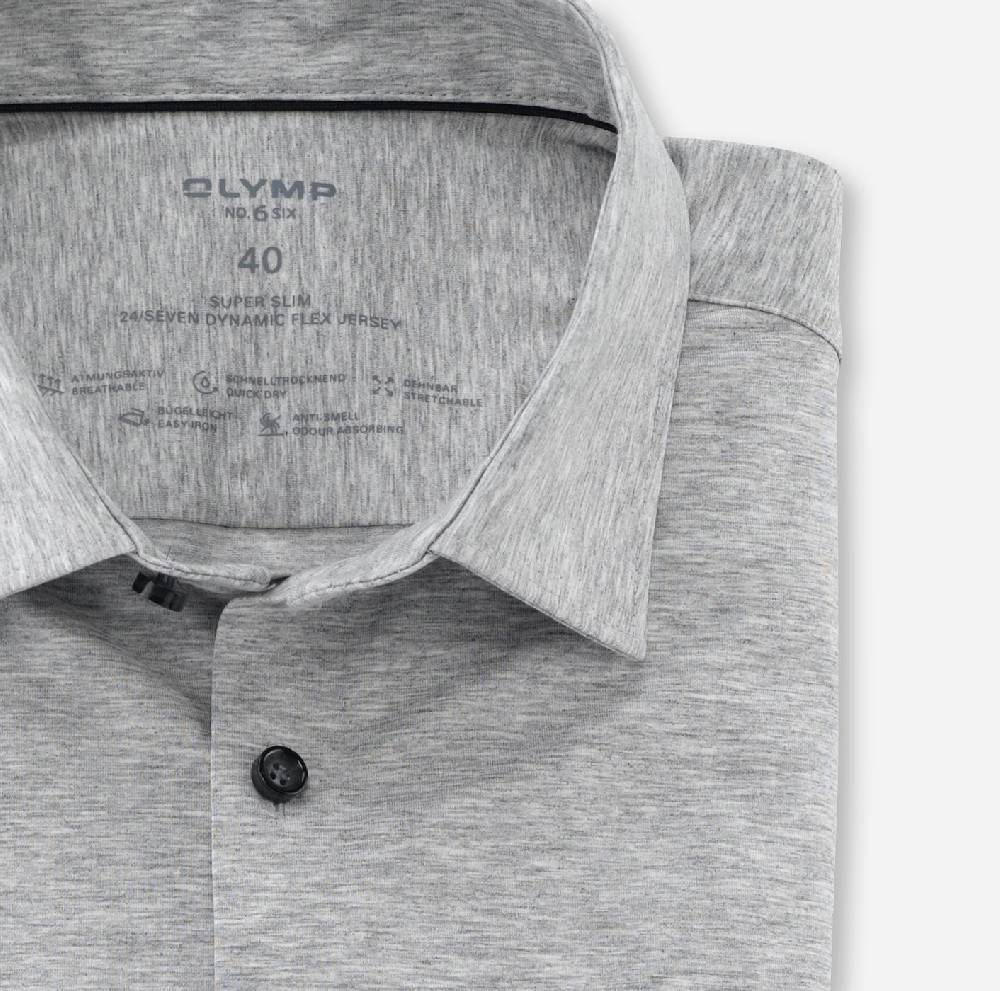 Olymp Camicia Olymp Grigio Chiaro In Jersey Super Slim Fit