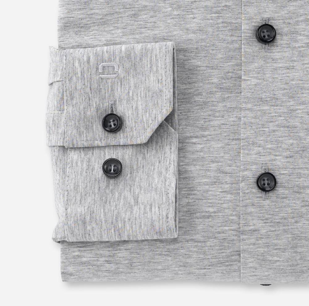 Olymp Camicia Olymp Grigio Chiaro In Jersey Super Slim Fit