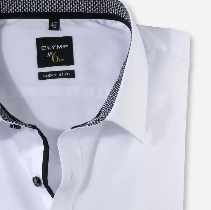 Olymp Camicia Olymp In Cotone Stretch Bianca Super Slim Fit