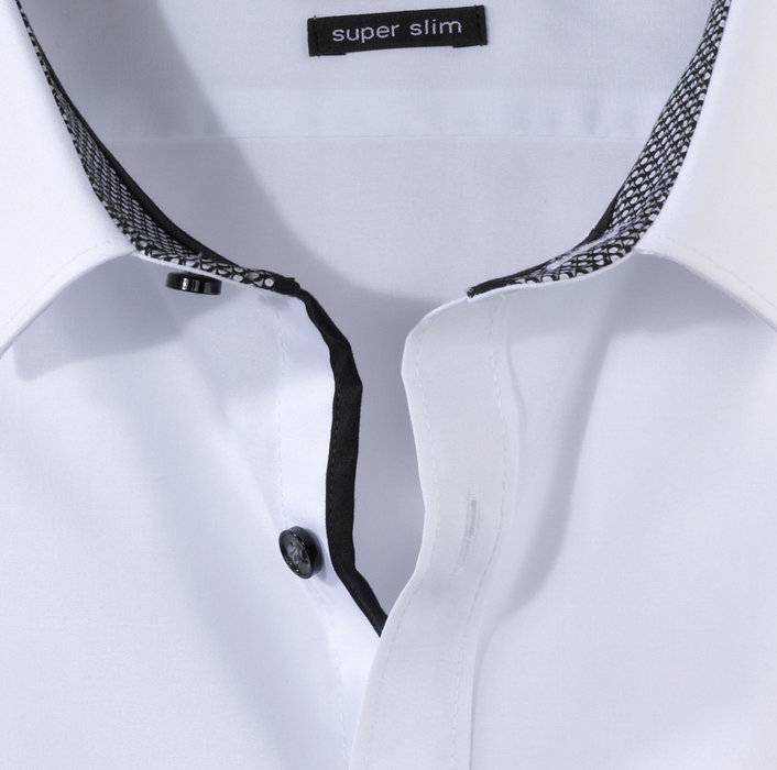 Olymp Camicia Olymp In Cotone Stretch Bianca Super Slim Fit