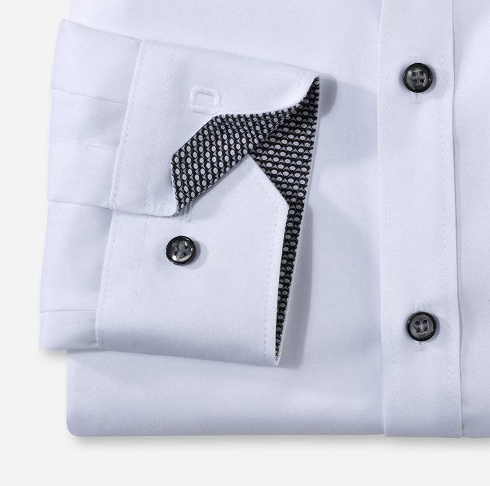 Olymp Camicia Olymp In Cotone Stretch Bianca Super Slim Fit