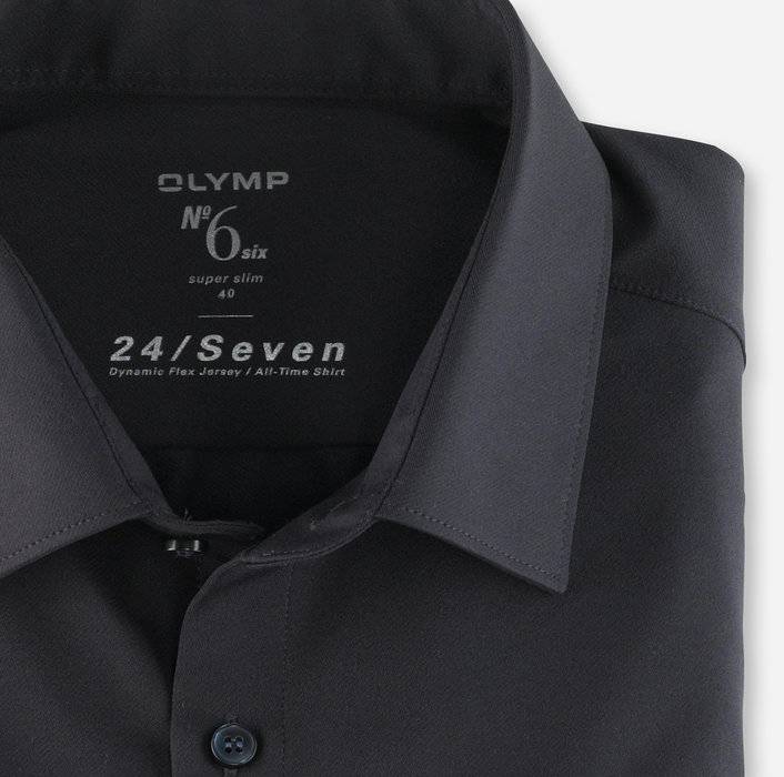 Olymp Camicia Olymp In Jersey Blu Scuro Super Slim Fit