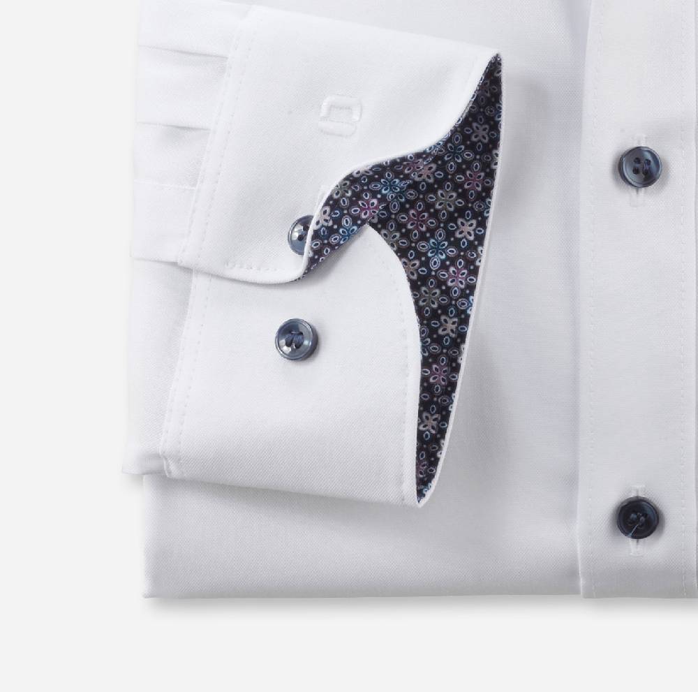 Olymp Camicia Olymp Level Five Bianca Slim Fit Cotone Stretch