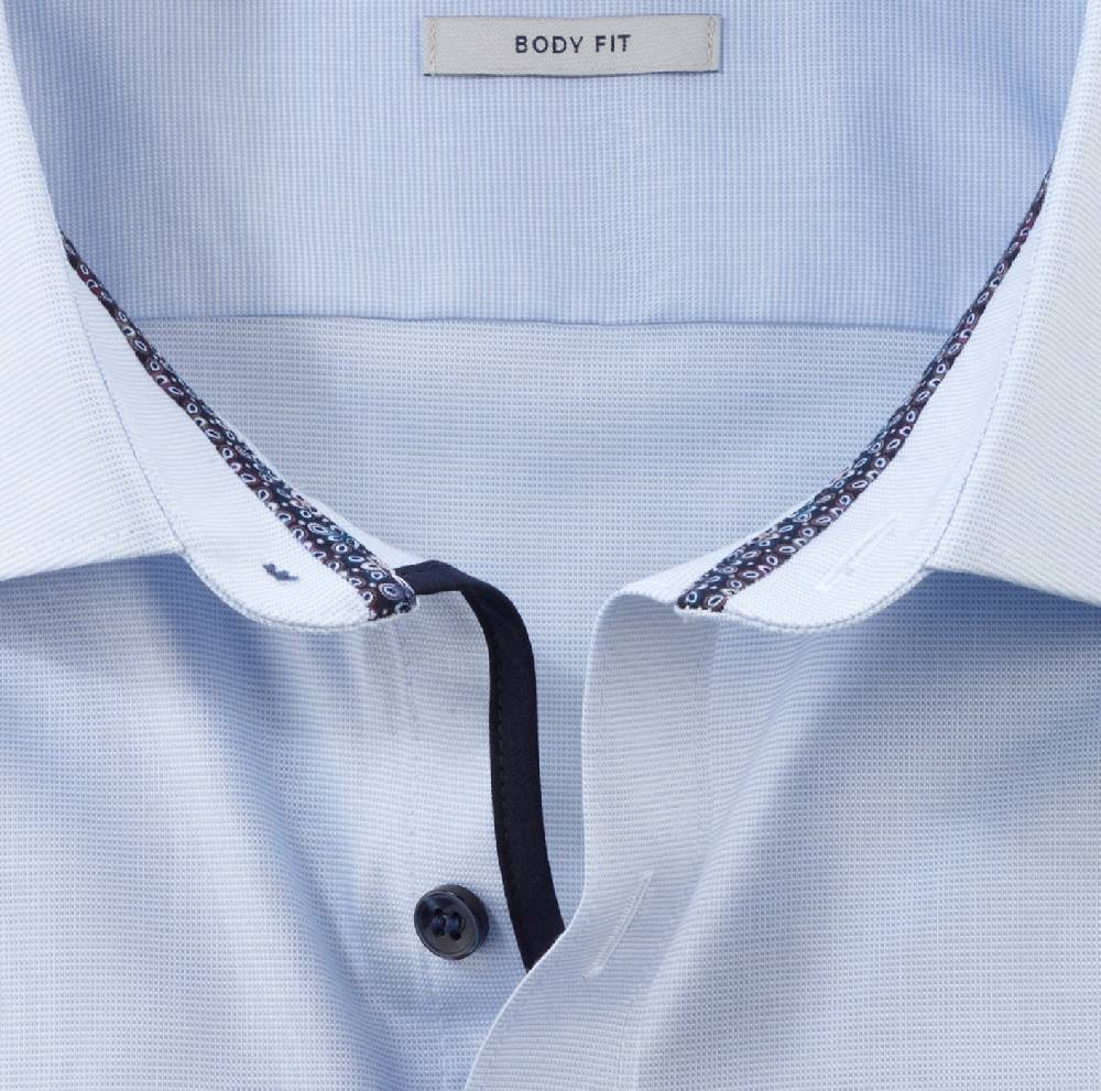 Olymp Camicia Olymp Level Five Celeste Slim Fit Cotone Stretch