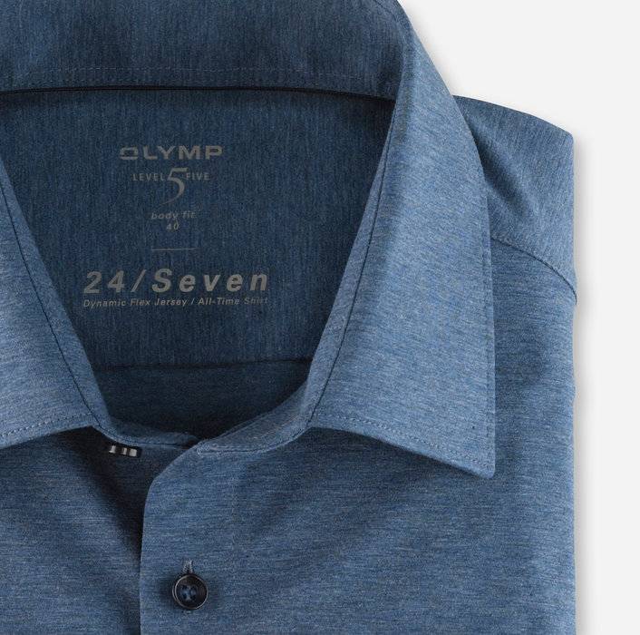 Olymp Camicia Olymp Level Five In Jersey Azzurra Slim Fit