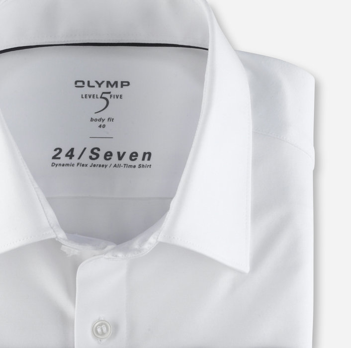 Olymp Camicia Olymp Level Five In Jersey Bianca Slim Fit