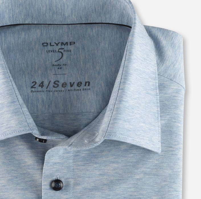 Olymp Camicia Olymp Level Five In Jersey Celeste Slim Fit