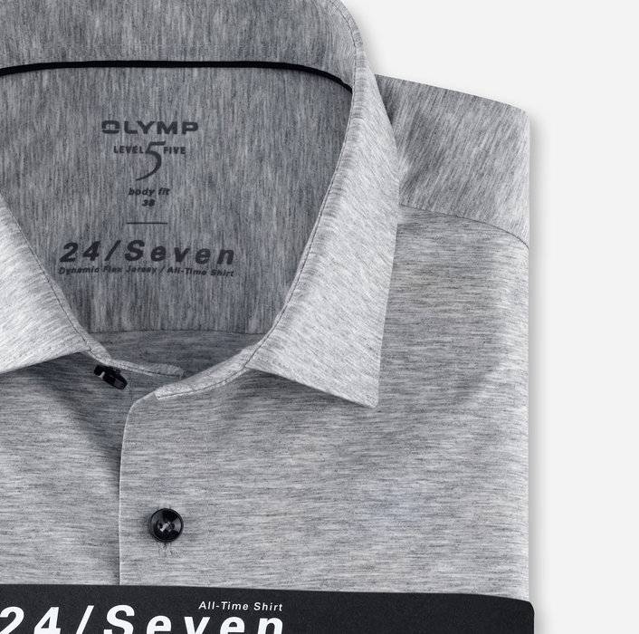 Olymp Camicia Olymp Level Five In Jersey Grigio Chiaro Slim Fit