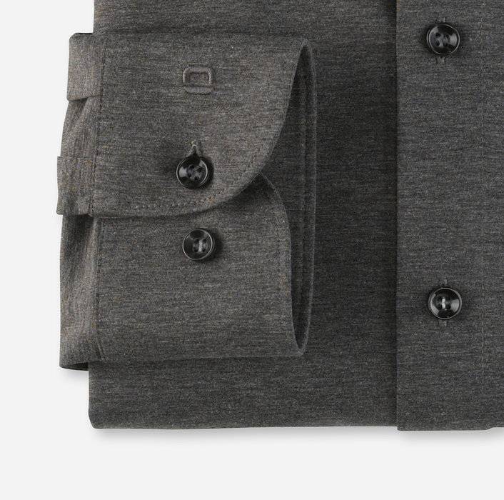 Olymp Camicia Olymp Level Five In Jersey Grigio Scuro Slim Fit