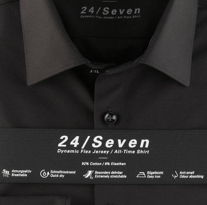 Olymp Camicia Olymp Level Five In Jersey Nera Slim Fit