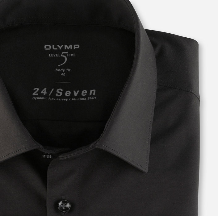 Olymp Camicia Olymp Level Five In Jersey Nera Slim Fit