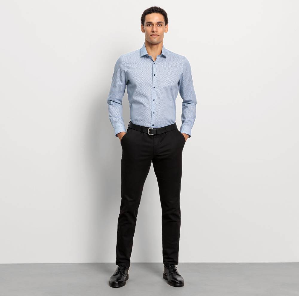 Olymp Camicia Olymp Level Five Slim Fit Olymp Cotone Stretch Stampato