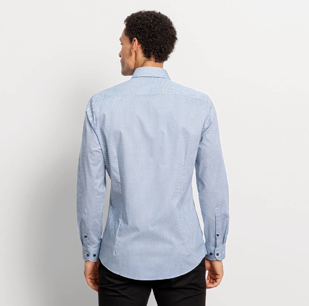 Olymp Camicia Olymp Level Five Slim Fit Olymp Cotone Stretch Stampato