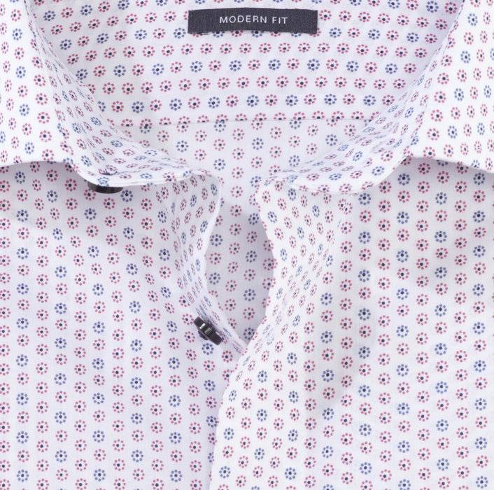 Olymp Camicia Olymp Luxor Rossa In Cotone Stampato Facile Stiro