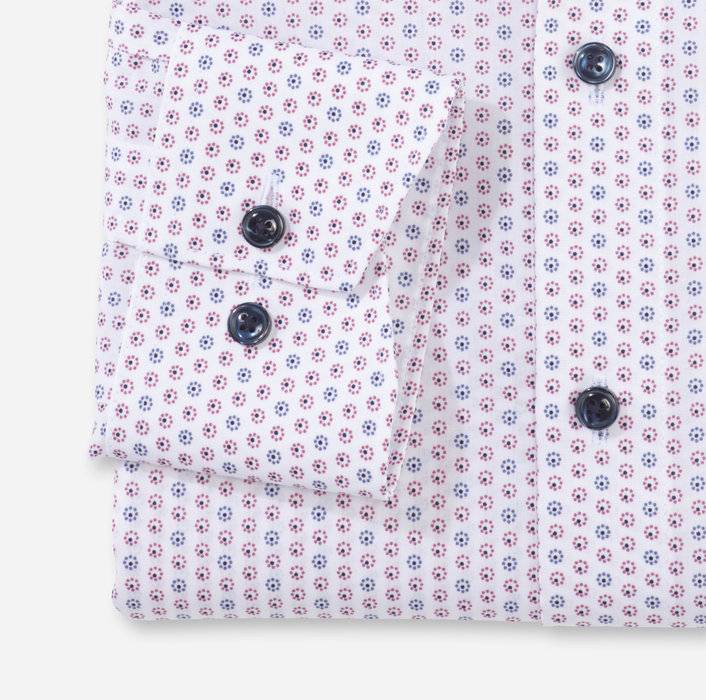 Olymp Camicia Olymp Luxor Rossa In Cotone Stampato Facile Stiro