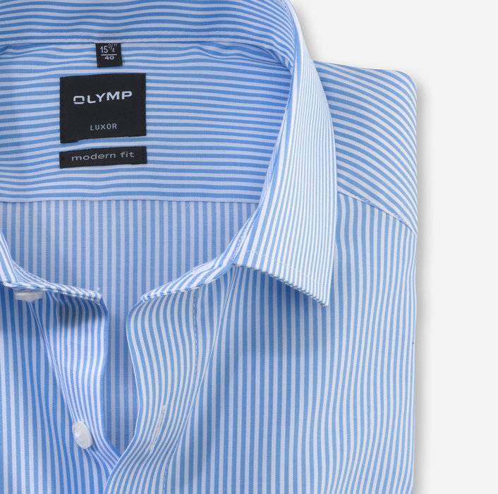 Olymp Camicia Olymp Modern Fit A Righe Celeste Chiaro