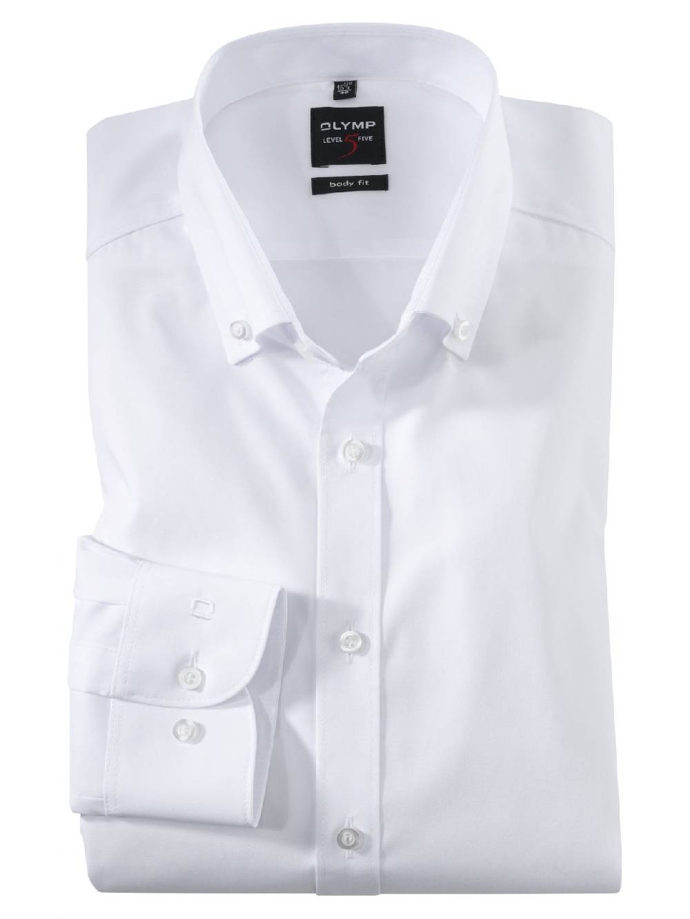 Olymp Camicia olymp slim fit bianca collo button down cotone stretch