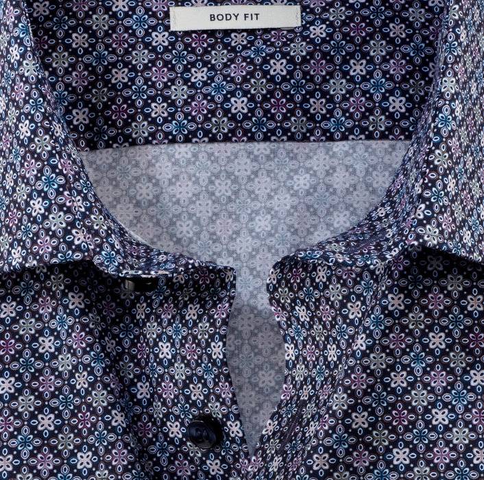 Olymp Camicia Olymp Slim Fit Blu Cotone Stretch Stampato