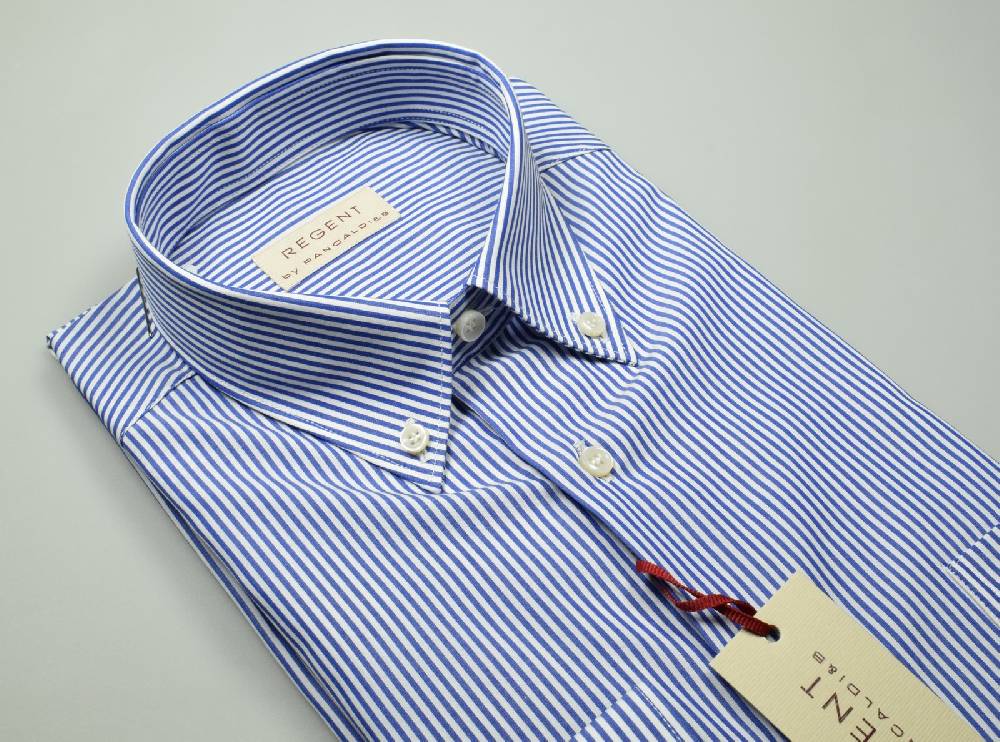 Regent by Pancaldi Camicia pancaldi a righe azzurro regular fit button down