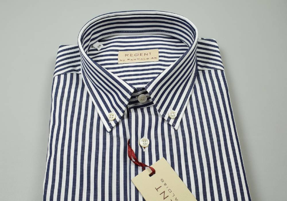 Regent By Pancaldi Camicia Pancaldi A Righe Blu Regular Fit