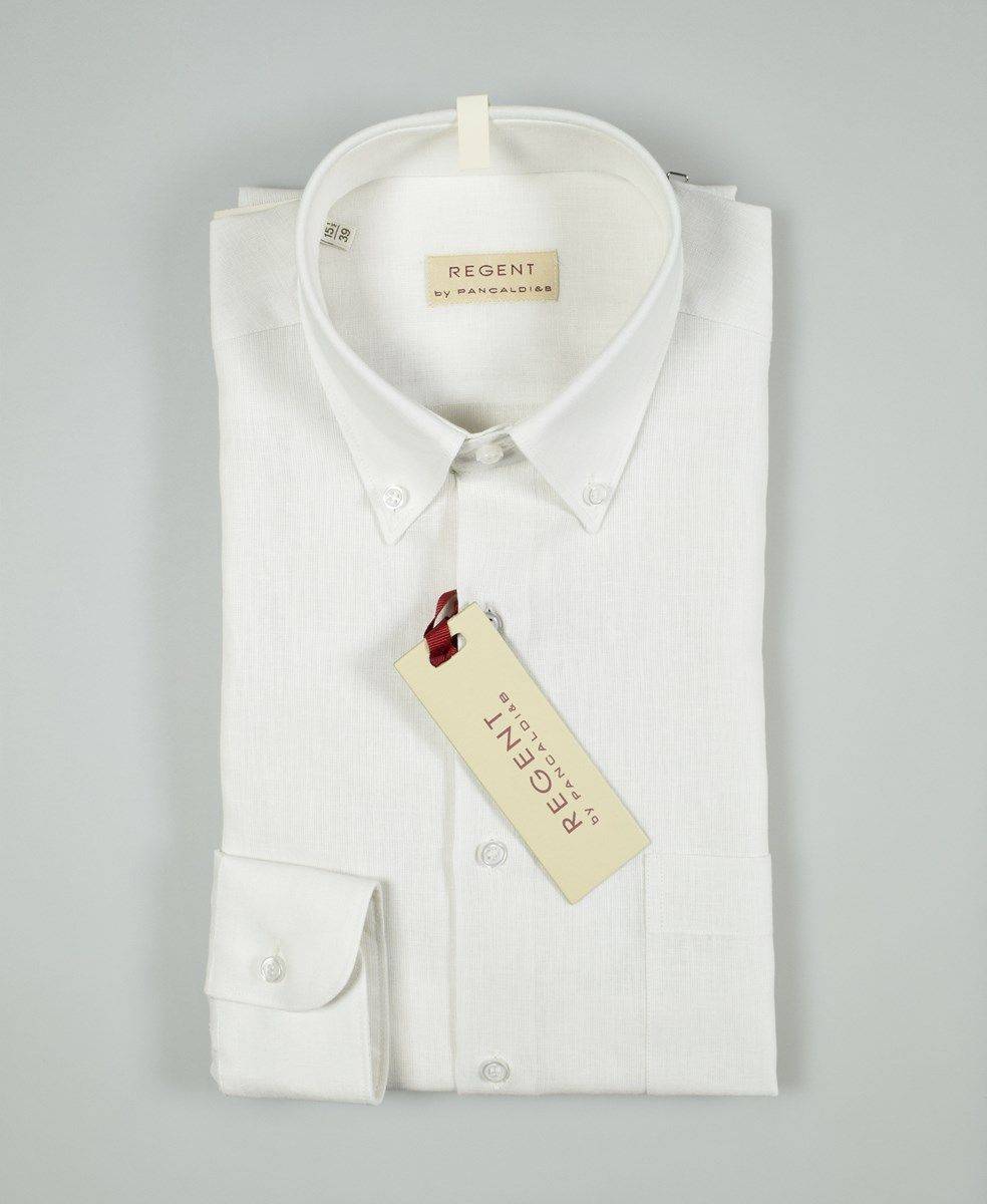 Regent By Pancaldi Camicia Pancaldi Button Down Con Taschino In Cotone E Lino In Due Colori