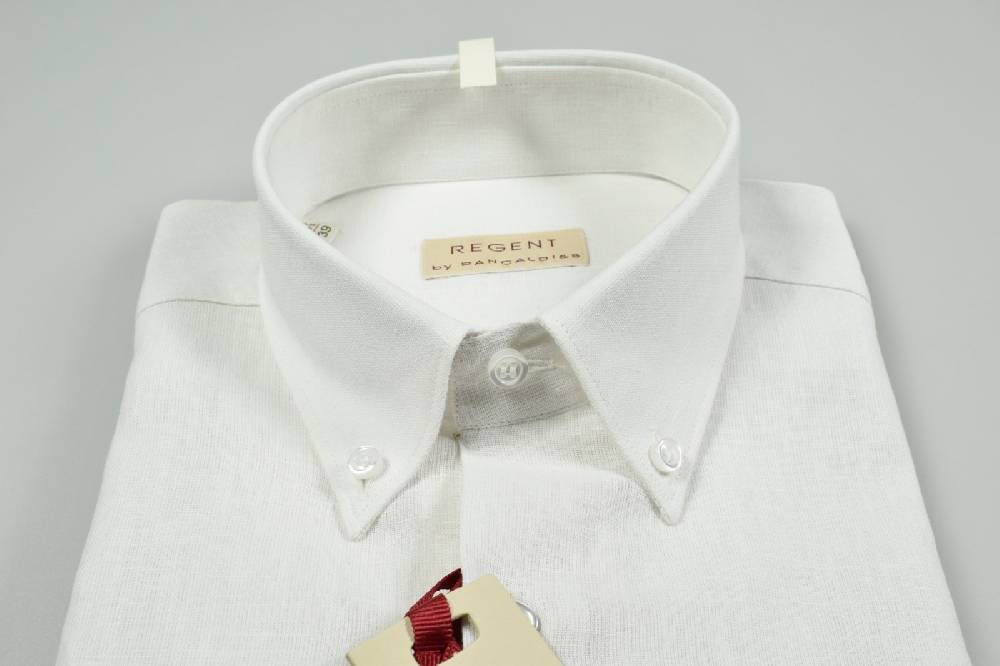 Regent By Pancaldi Camicia Pancaldi Button Down Con Taschino In Cotone E Lino In Due Colori