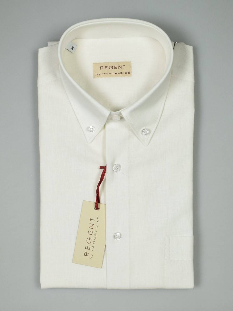 Regent By Pancaldi Camicia Pancaldi Button Down Maniche Corte In Misto Lino E Cotone