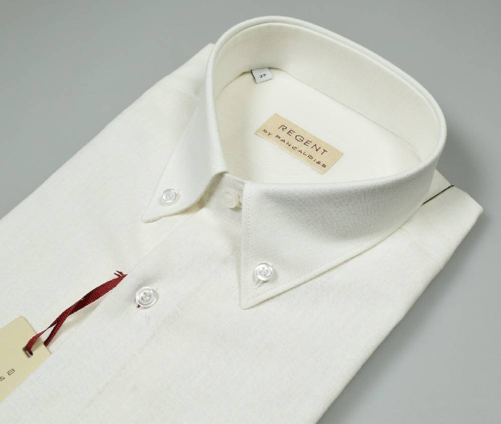 Regent By Pancaldi Camicia Pancaldi Button Down Maniche Corte In Misto Lino E Cotone