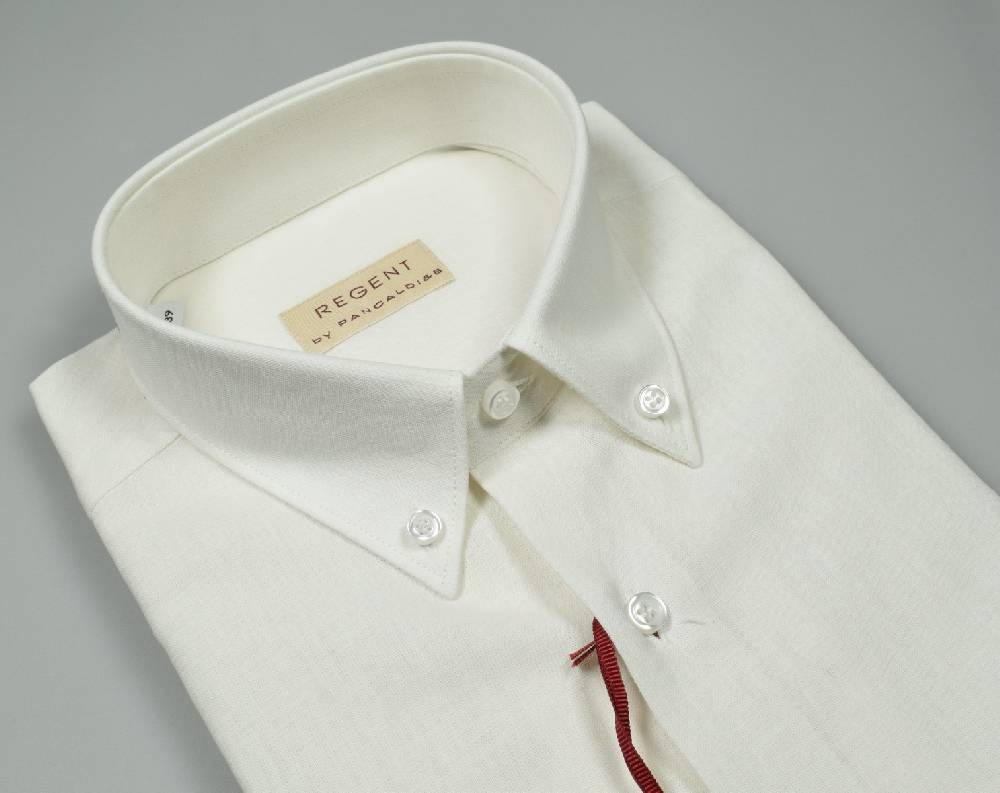 Regent by Pancaldi Camicia pancaldi button down maniche corte in misto lino e cotone