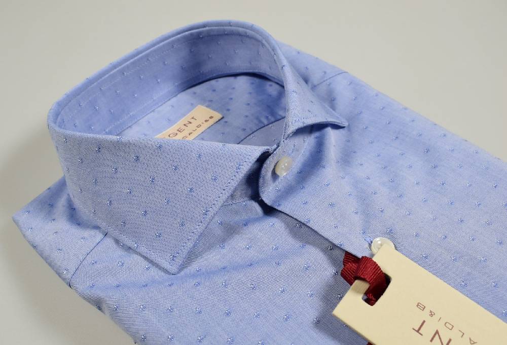 Regent by Pancaldi Camicia pancaldi celeste slim fit disegno piccolo stampato
