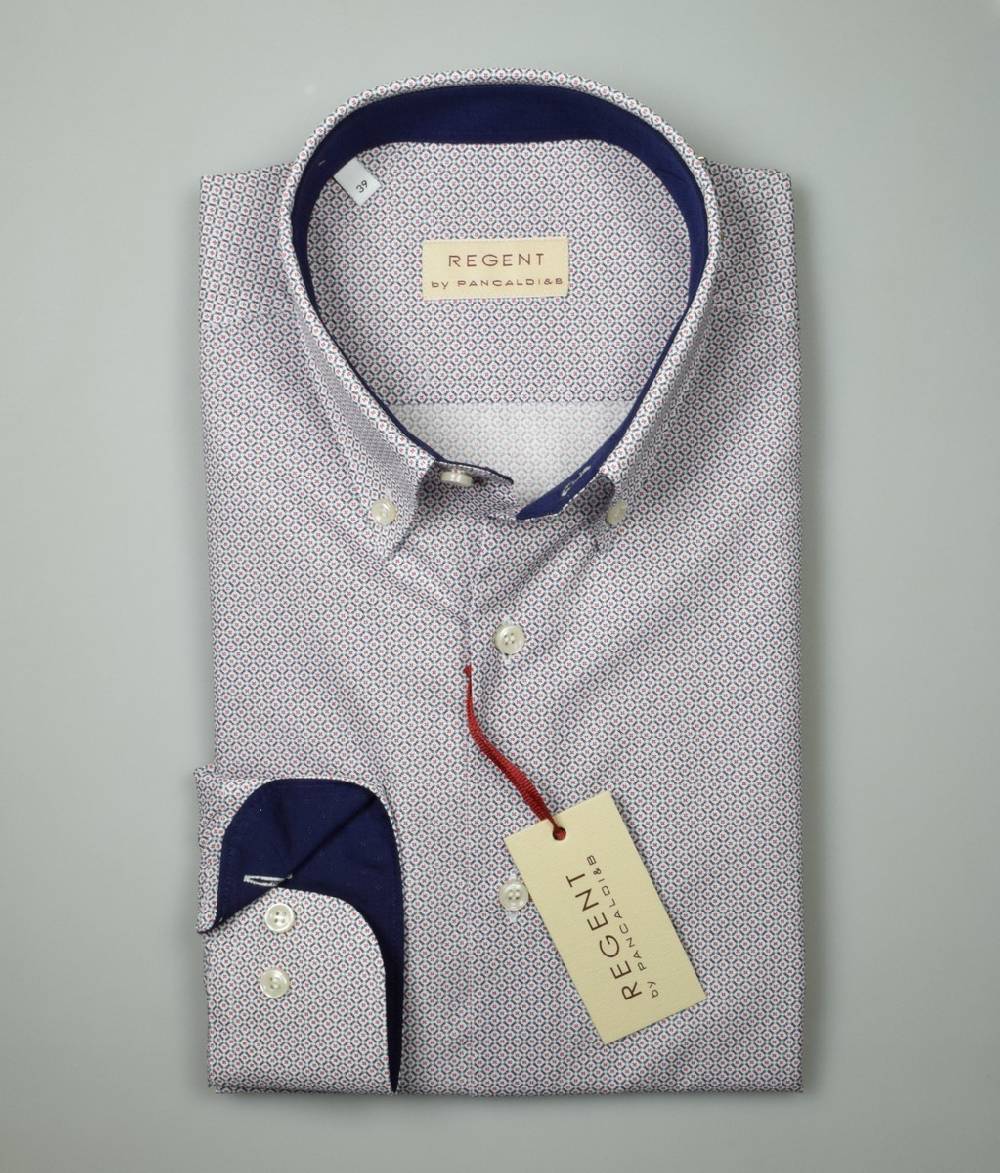 Regent By Pancaldi Camicia Pancaldi Fantasia Geometrica Regular Fit