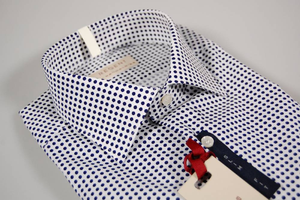Regent by Pancaldi Camicia pancaldi in cotone slim fit a pois in due colori
