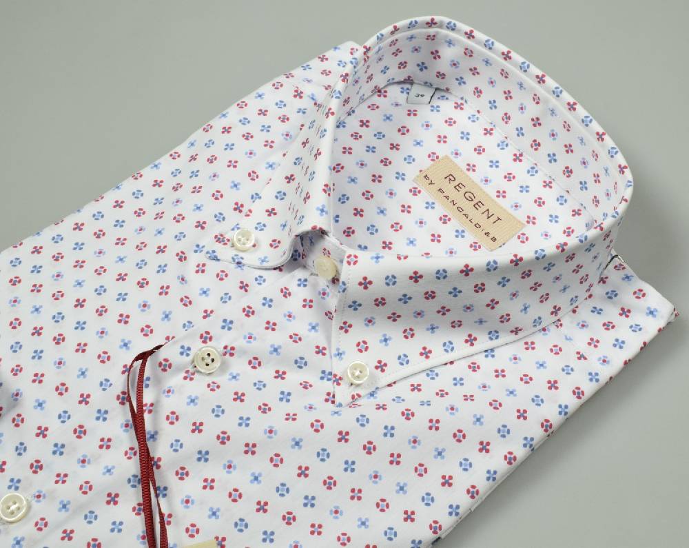 Regent By Pancaldi Camicia Pancaldi In Cotone Stretch Stampato Regular Fit