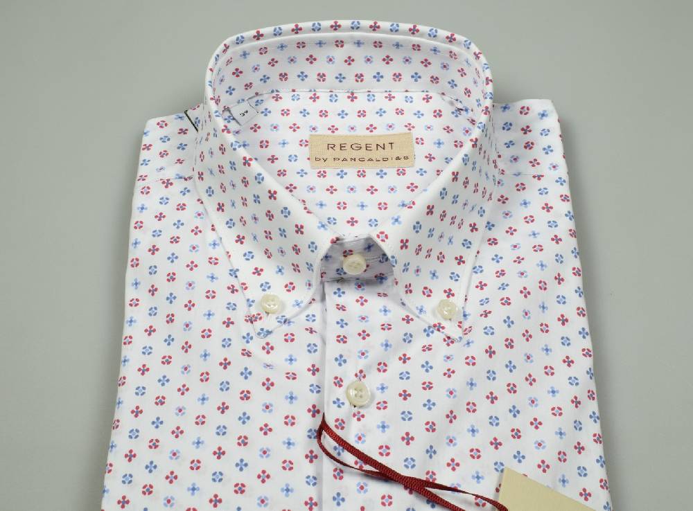 Regent By Pancaldi Camicia Pancaldi In Cotone Stretch Stampato Regular Fit