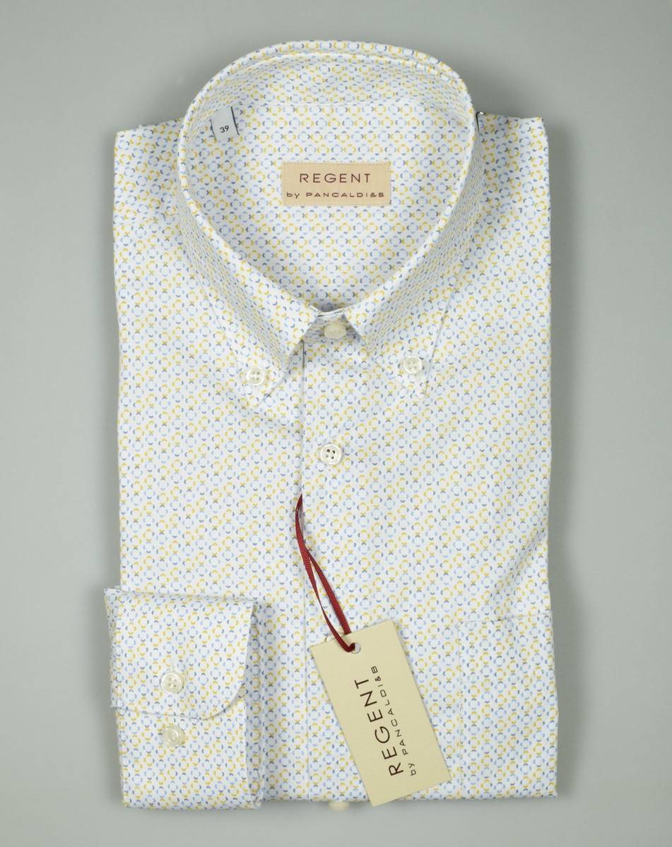 Regent By Pancaldi Camicia Pancaldi Regular Fit Button Down In Cotone Stampato