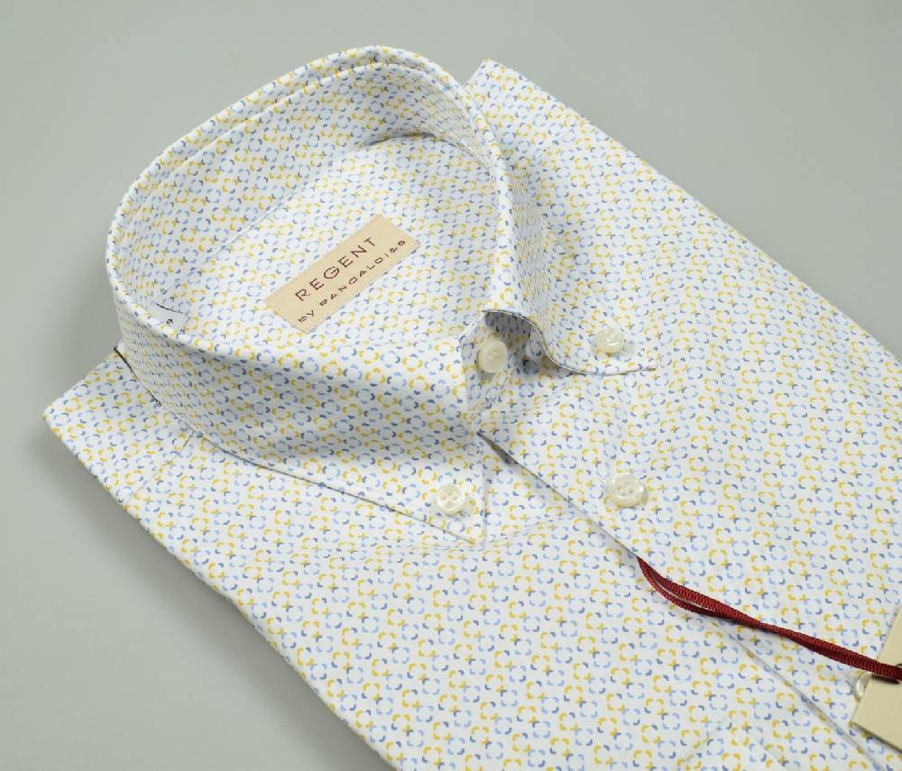 Regent by Pancaldi Camicia pancaldi regular fit button down in cotone stampato