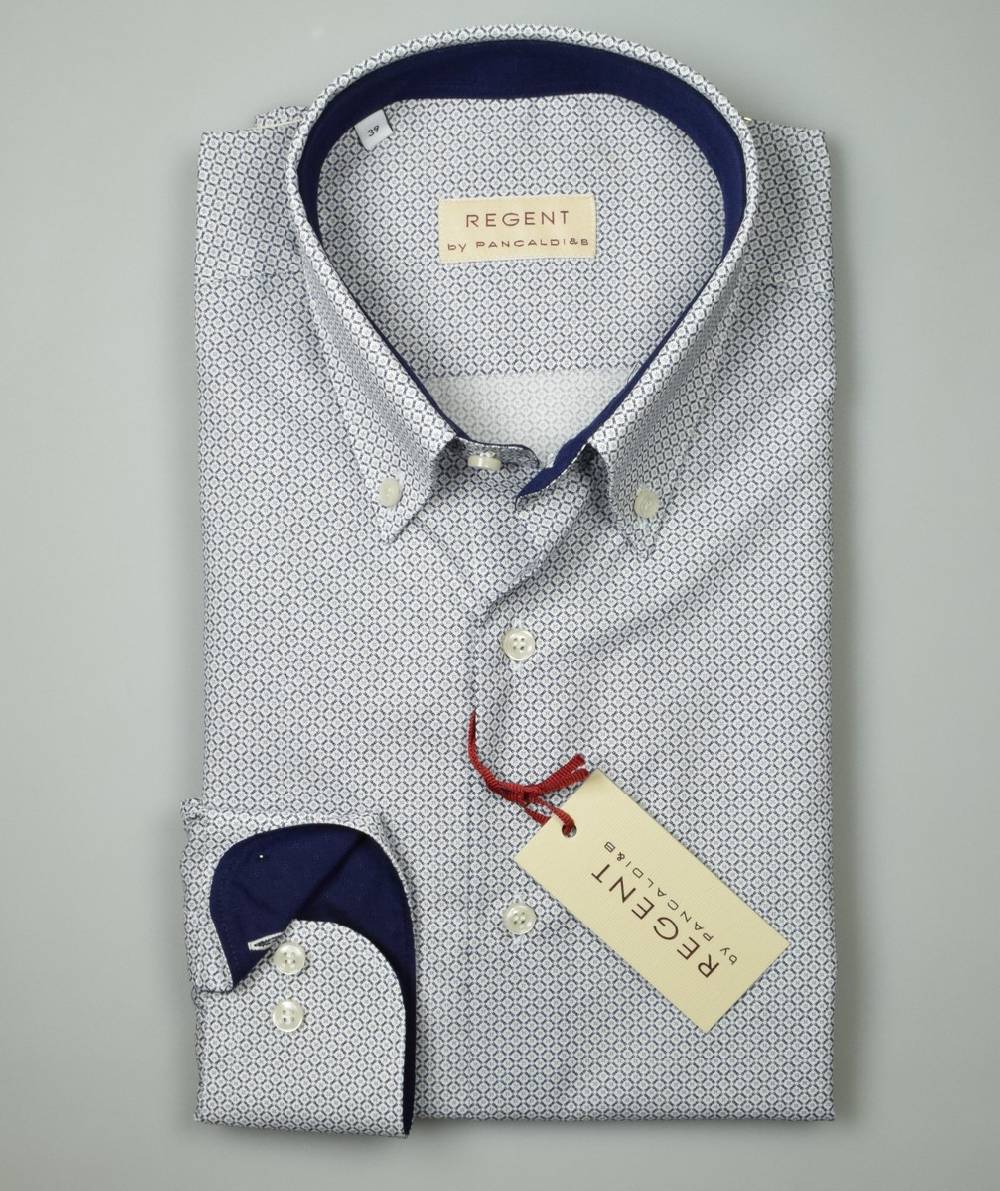Regent By Pancaldi Camicia Pancaldi Regular Fit Fantasia Geometrica