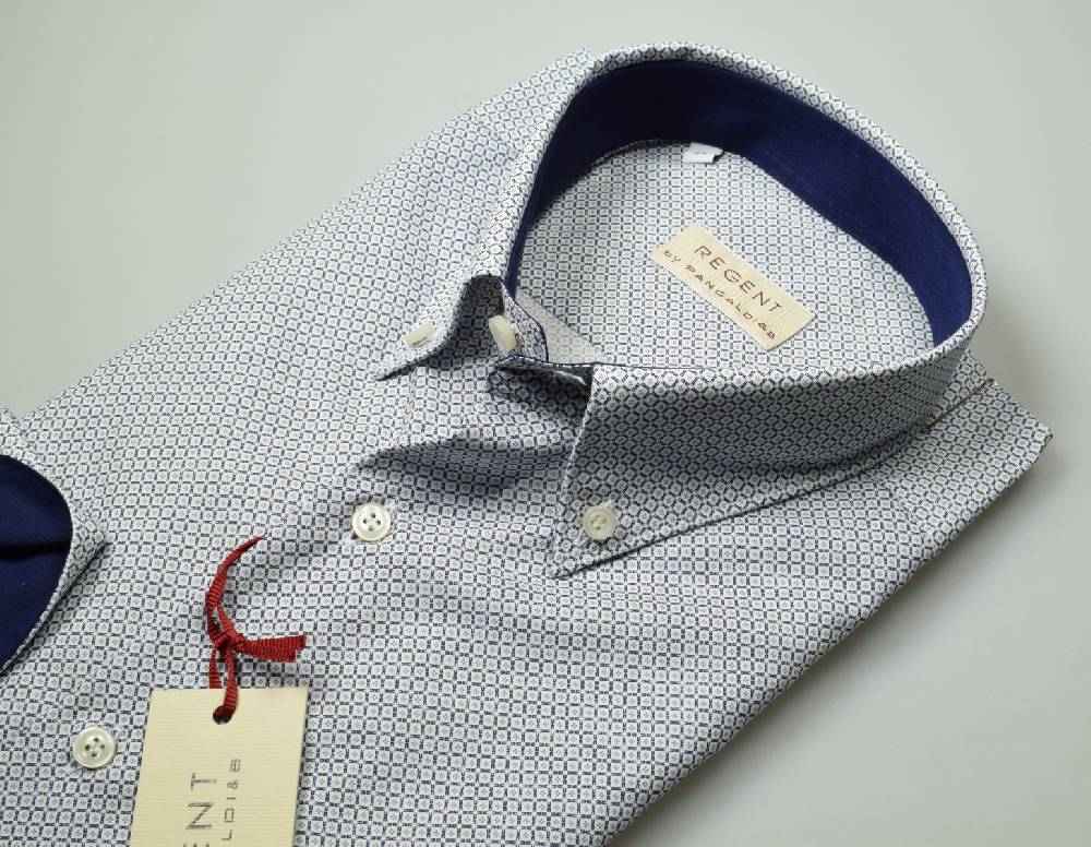 Regent By Pancaldi Camicia Pancaldi Regular Fit Fantasia Geometrica