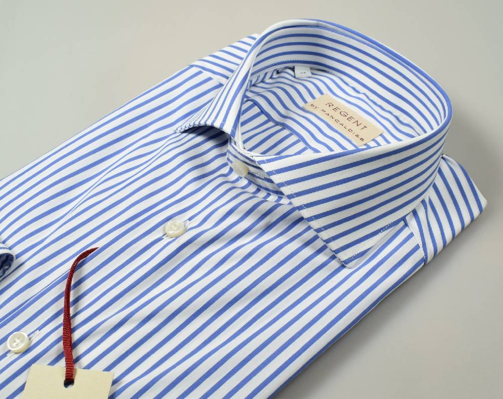 Regent By Pancaldi Camicia Pancaldi Slim Fit A Righe Azzurro