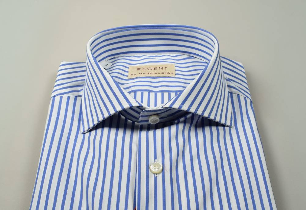 Regent By Pancaldi Camicia Pancaldi Slim Fit A Righe Azzurro
